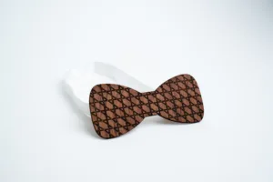 Motýlek Space root - Decen - s bílou gumičkou - tmavý