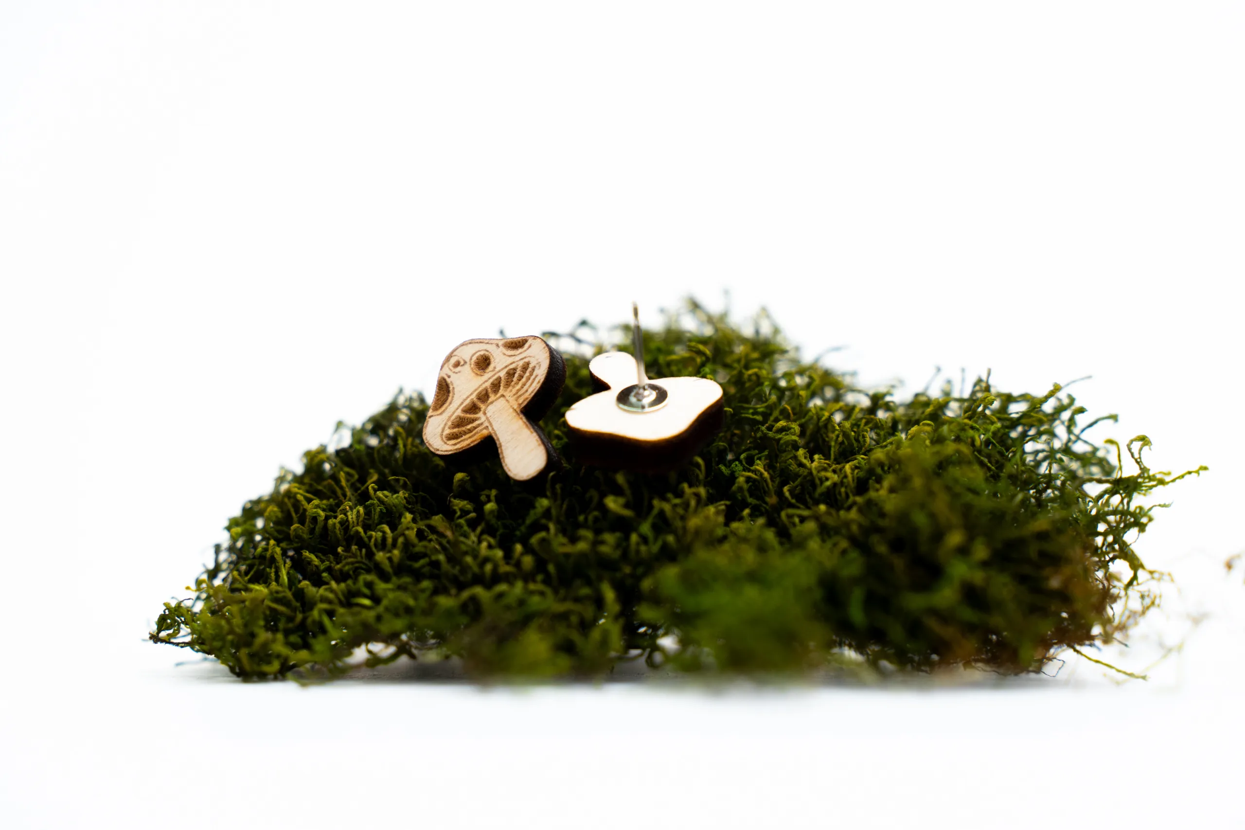 Náušnice - Space root - houbičky - na mechu 2