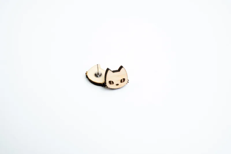 Náušnice - Space root - kočka