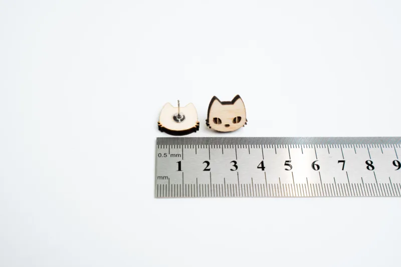 Náušnice - Space root - kočka - s rozměrem