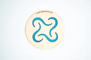 Podtácek -Space root - s epoxidem - modrý