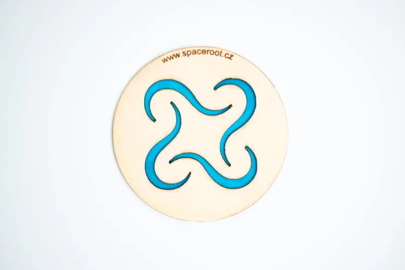 Podtácek -Space root - s epoxidem - modrý
