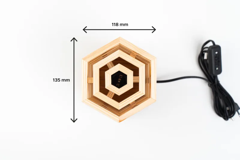 Stolní lampička - Tria Bene - rozměry z vrchu