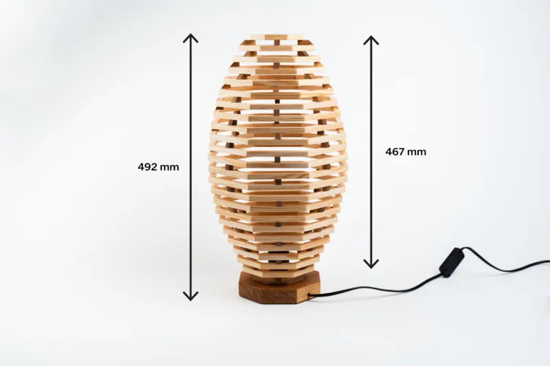Stolní lampička - Tria Conu - rozměry z profilu