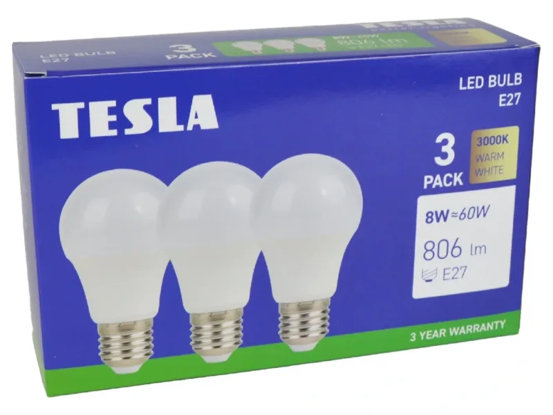 3x LED žárovky Tesla BULB E27 - balení