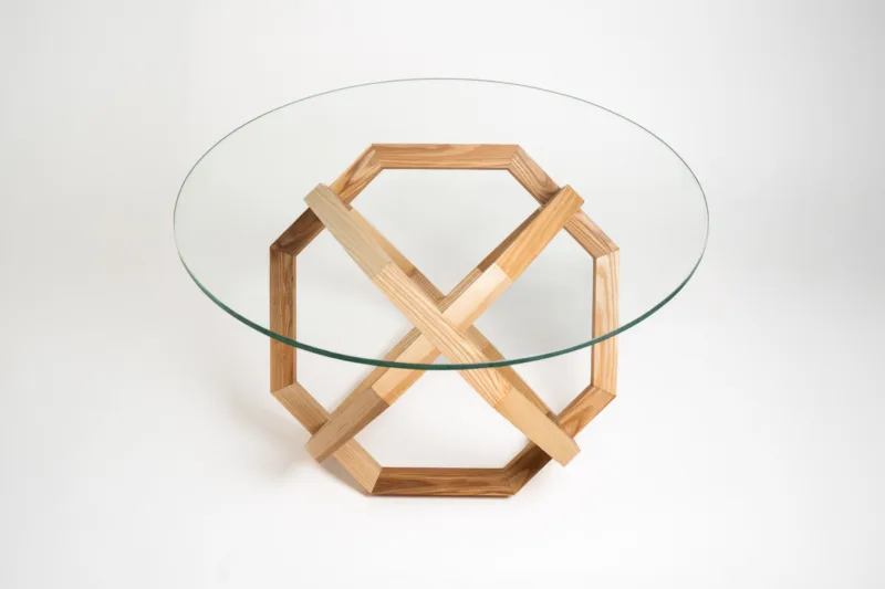 Konferenční stůl - Bon Taero - Deska Glase Cir 80cm - pohled ze strany shora