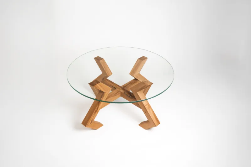 Konferenční stůl - Bon Verto - Deska Glase Cir 60cm - oddálený pohled