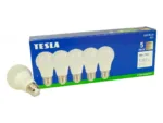 LED žárovka Tesla BULB E27 - Balení 5ks - 9W, teplá bílá - krabička se žárovkou