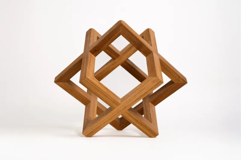 Podnož konferenčního stolu Borne Rie ze strany - dubové dřevo