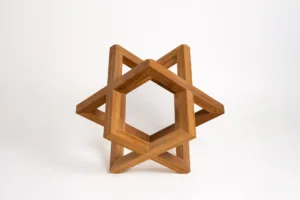 Podnož konferenčního stolu Borne Rie zepředu - dubové dřevo