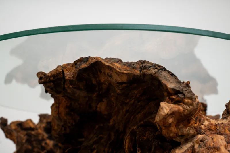 Konferenční stůl – Bon Rivo – Deska Glase Cir 80cm – Pohled zespodu – detail