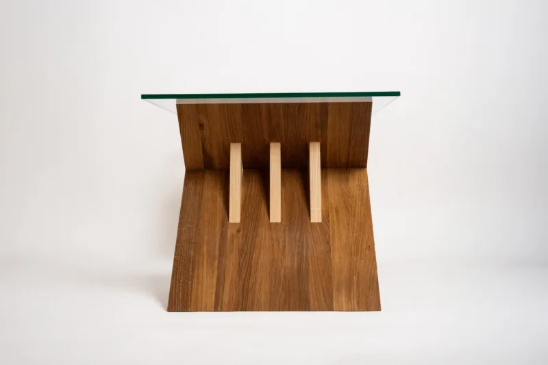 Podnož pro konferenční stůl Space root - Borne Zeis - Dub a jasan - pohled z boku