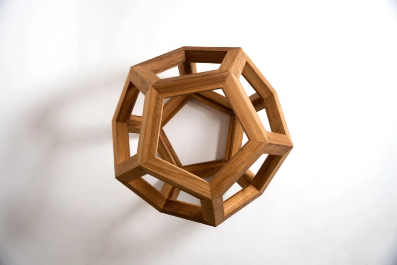 Dubová podnož pro konferenční stůl Borne Lir - pohled shora