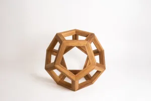 Dubová podnož pro konferenční stůl Borne Lir - pohled zepředu